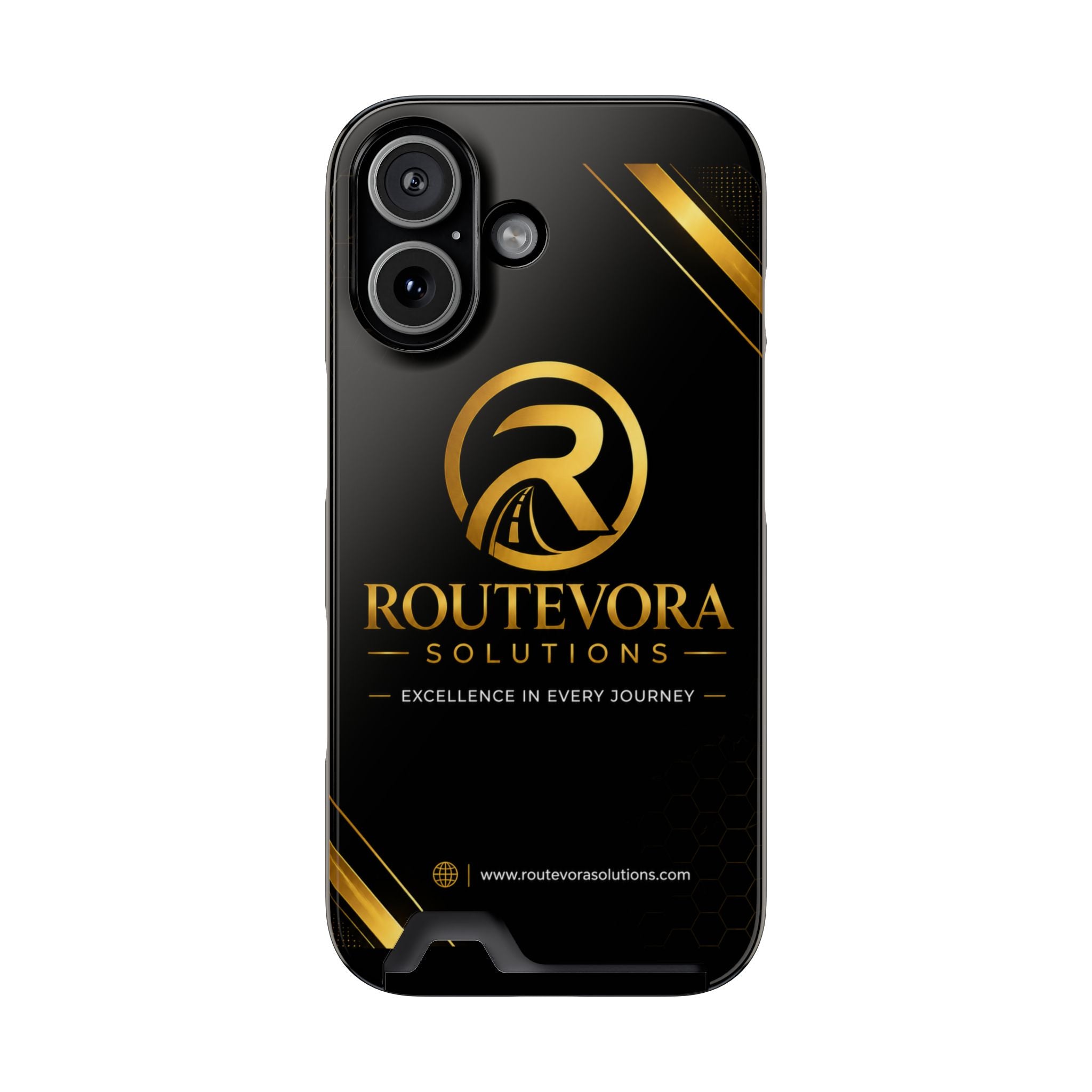 RouteVora Solutions Premium Card Holder Phone Case  Black & Gold Business Edition