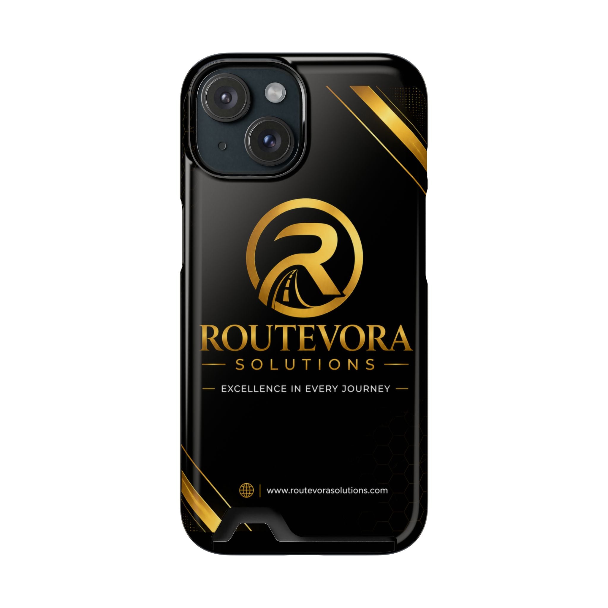 RouteVora Solutions Premium Card Holder Phone Case  Black & Gold Business Edition