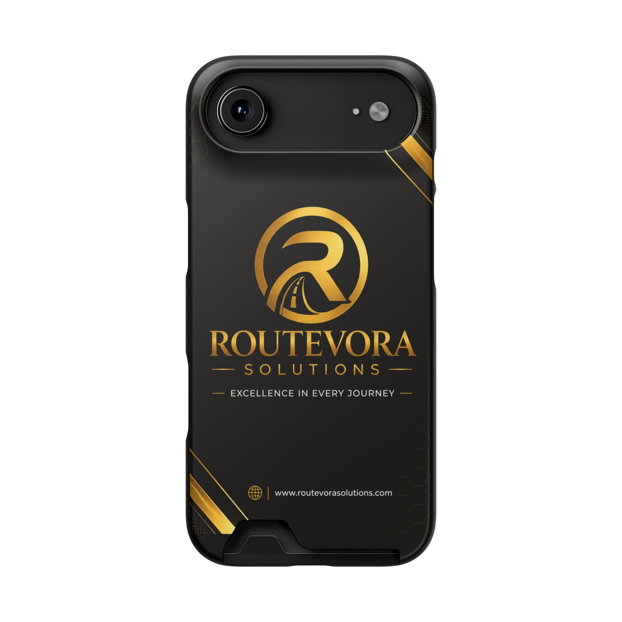 RouteVora Solutions Premium Card Holder Phone Case  Black & Gold Business Edition