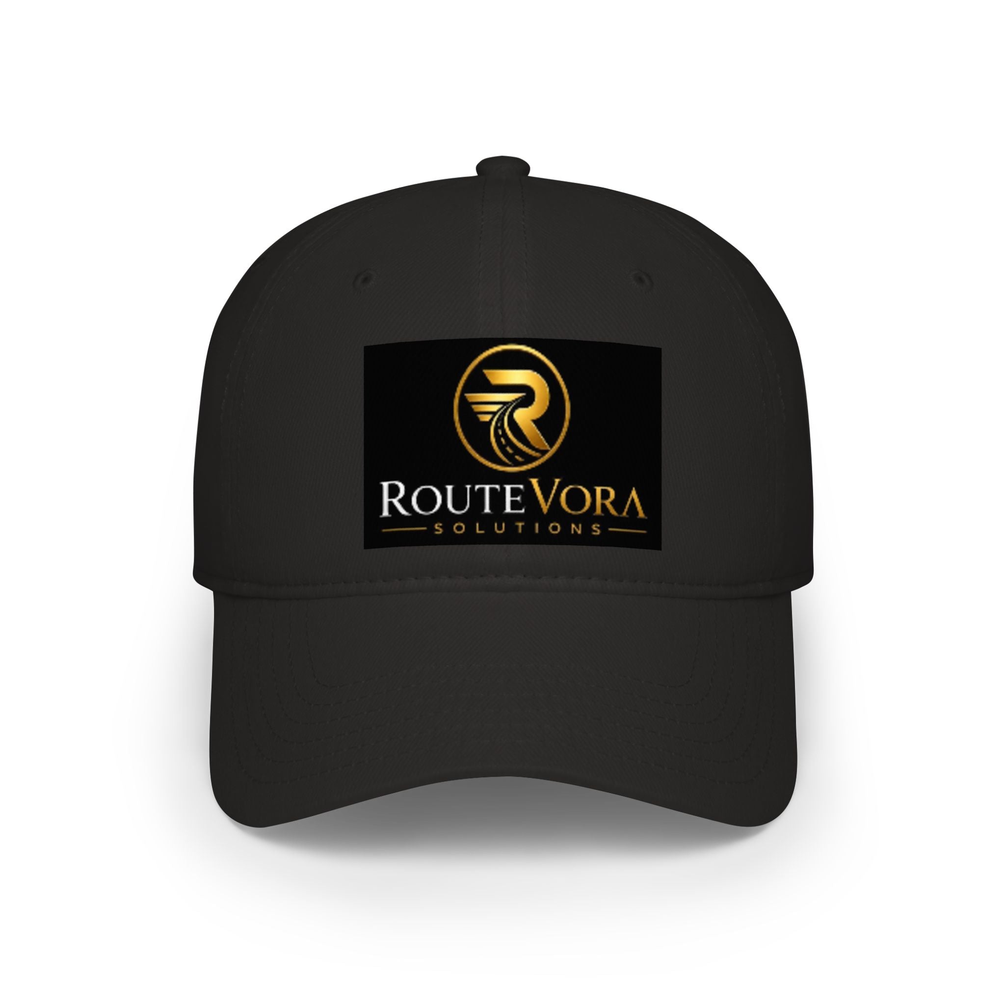 RouteVora Logo Baseball Cap — Low Profile White Adjustable Hat