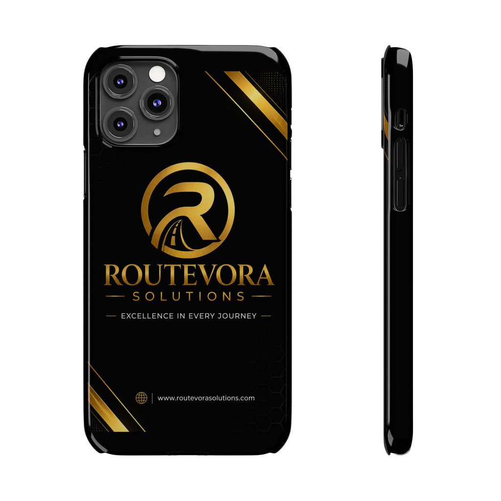 RouteVora Solutions Premium Black & Gold Slim Phone Case