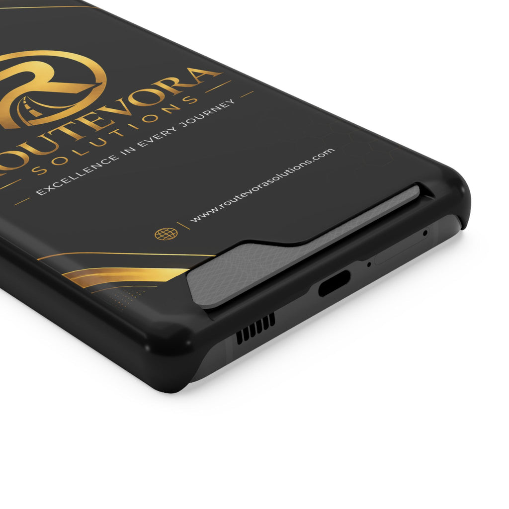 RouteVora Solutions Premium Card Holder Phone Case  Black & Gold Business Edition