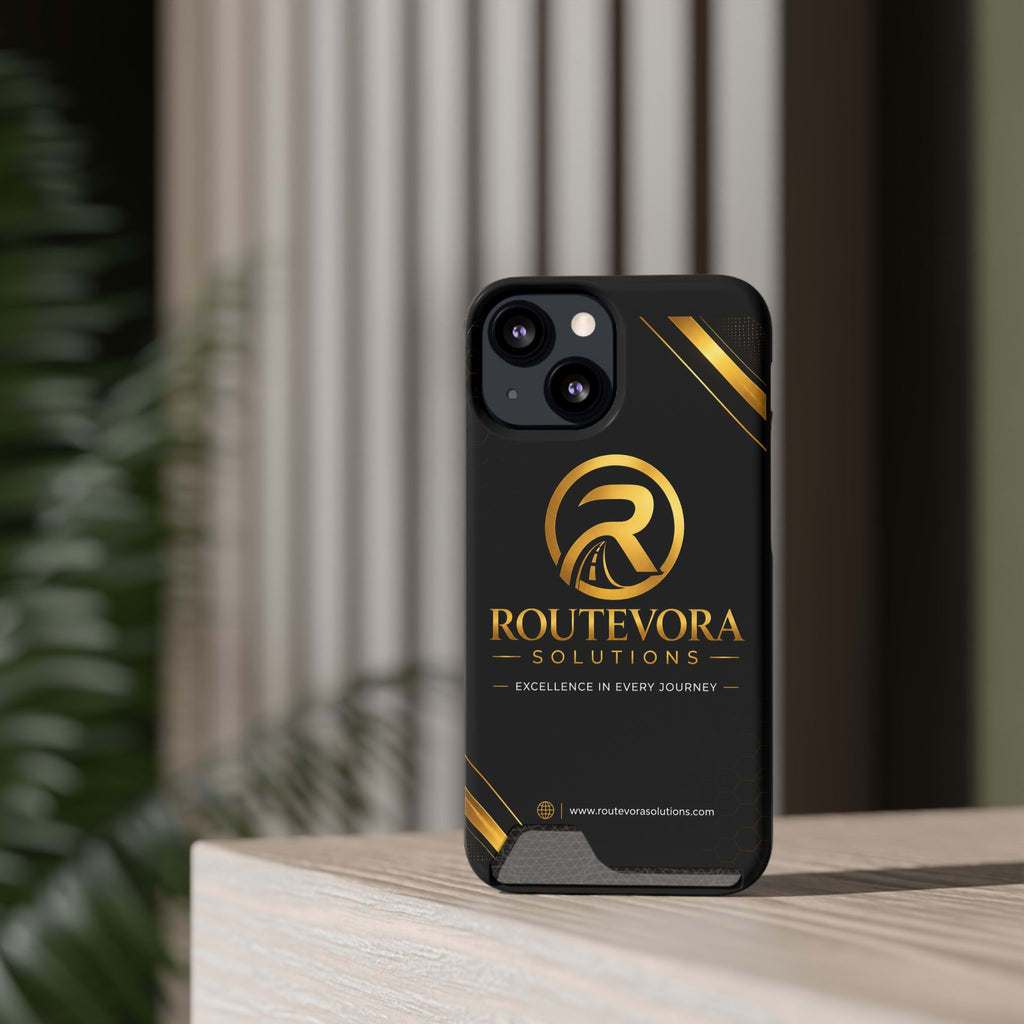 RouteVora Solutions Premium Card Holder Phone Case  Black & Gold Business Edition