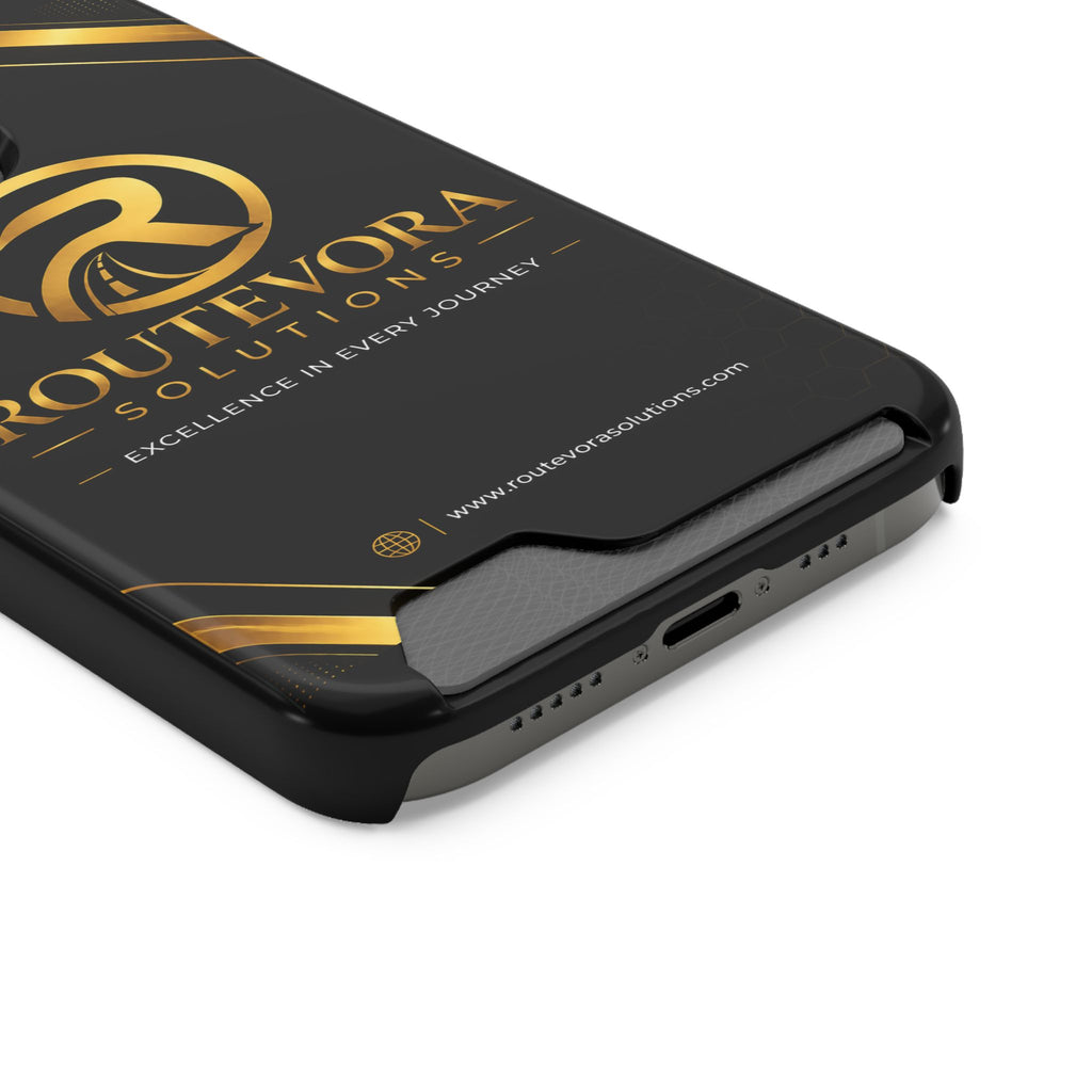 RouteVora Solutions Premium Card Holder Phone Case  Black & Gold Business Edition