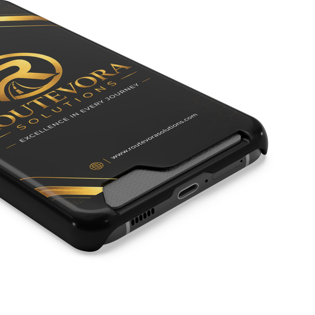 RouteVora Solutions Premium Card Holder Phone Case  Black & Gold Business Edition