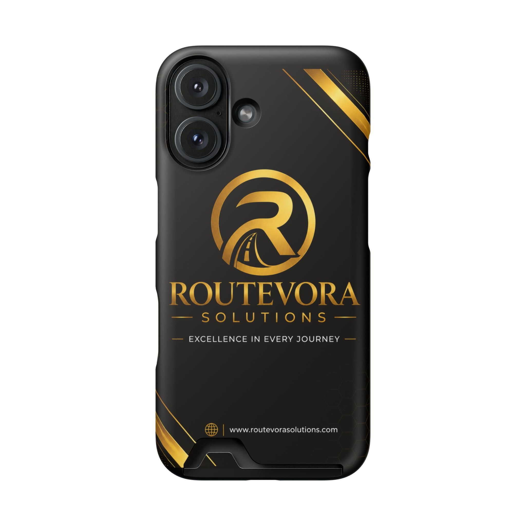 RouteVora Solutions Premium Card Holder Phone Case  Black & Gold Business Edition