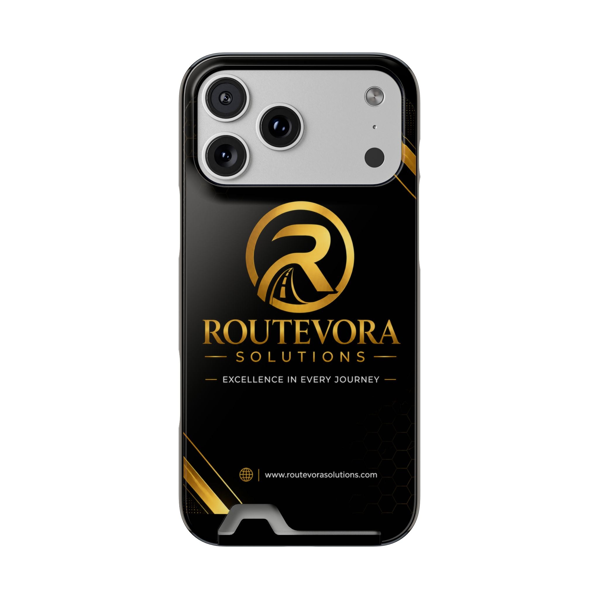 RouteVora Solutions Premium Card Holder Phone Case  Black & Gold Business Edition