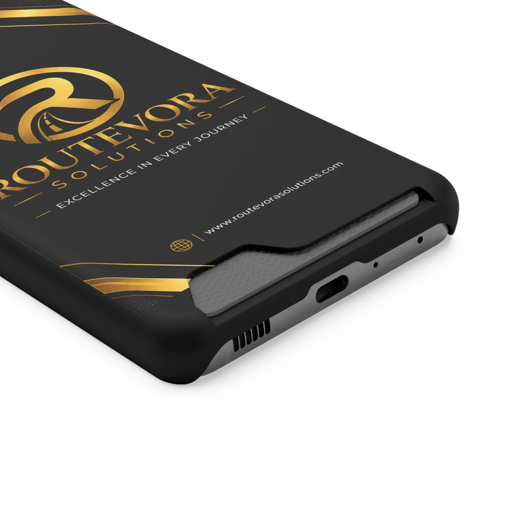 RouteVora Solutions Premium Card Holder Phone Case  Black & Gold Business Edition