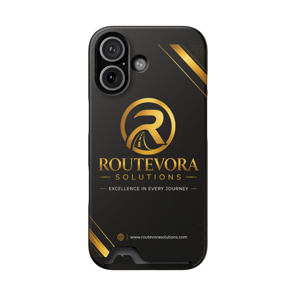 RouteVora Solutions Premium Card Holder Phone Case  Black & Gold Business Edition