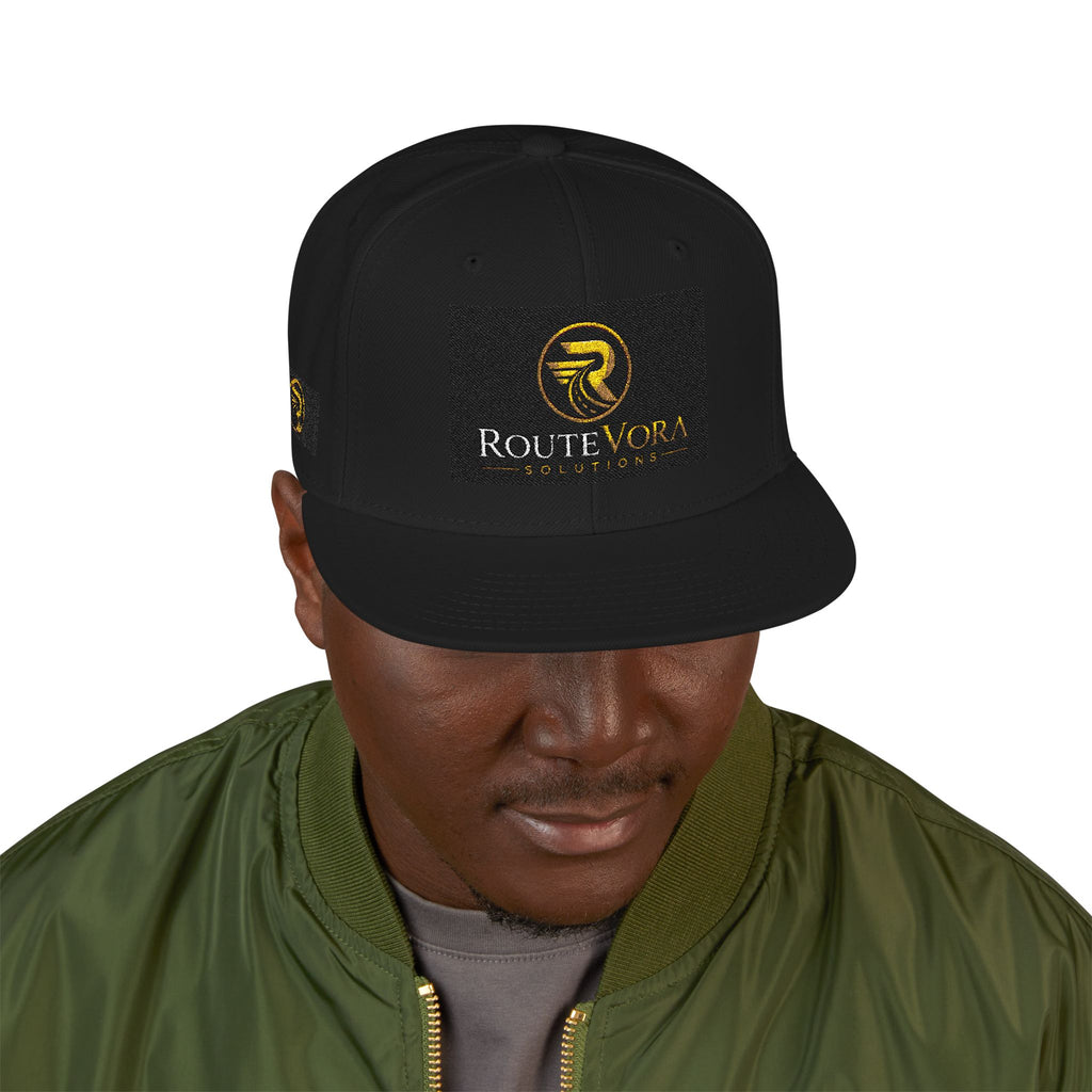 RouteVora Solutions Premium Snapback Cap – Stay Locked Edition