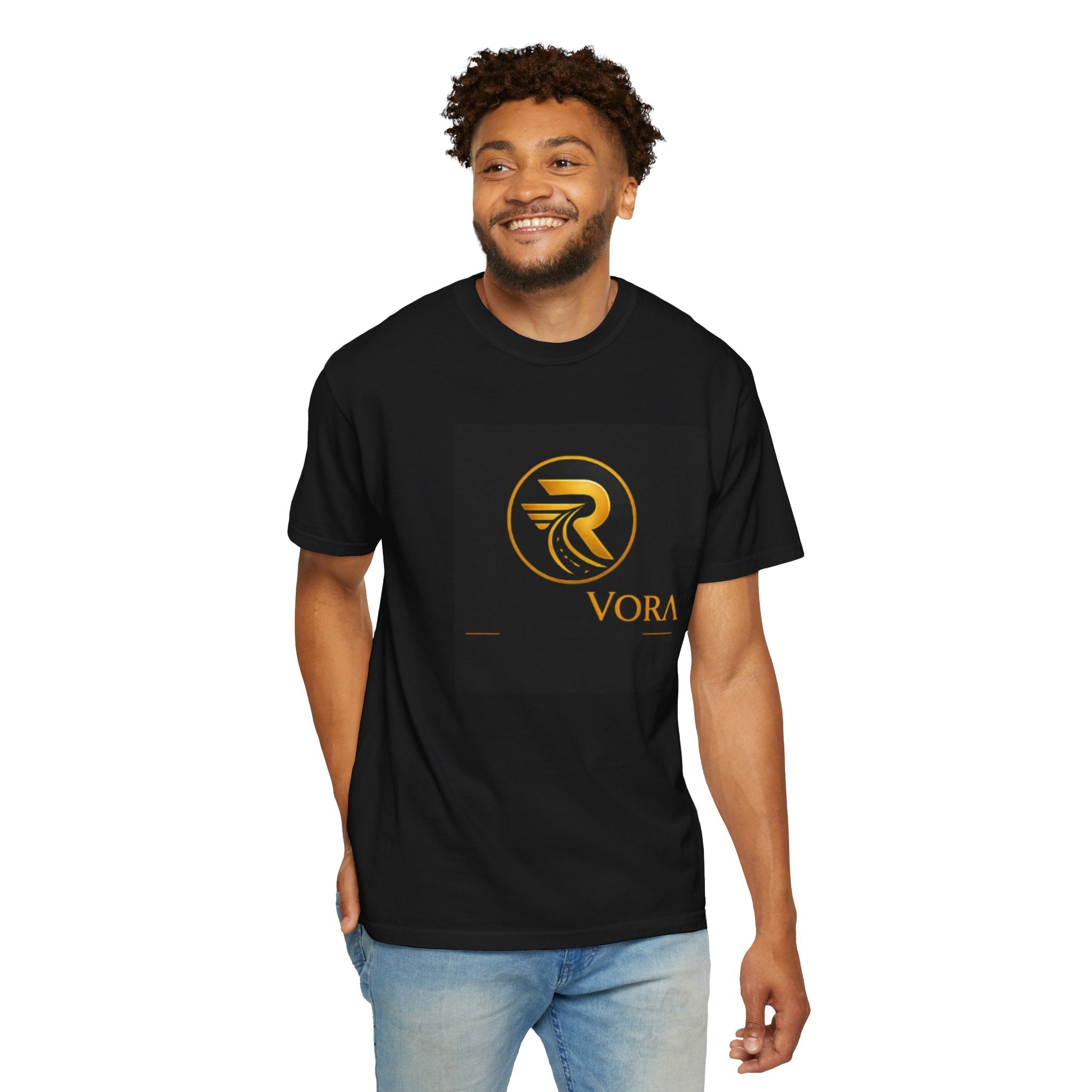 RouteVora Premium Logo T-Shirt  Unisex Garment-Dyed Tee Soft Cotton Casual Shirt Business & Travel Lifestyle Apparel