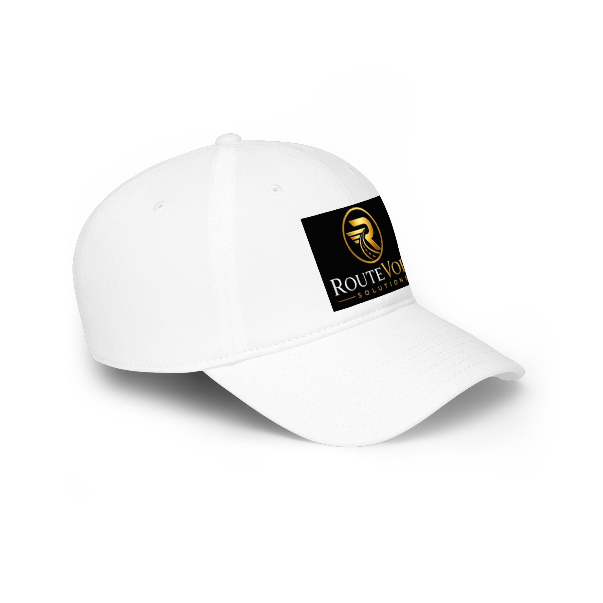 RouteVora Logo Baseball Cap — Low Profile White Adjustable Hat