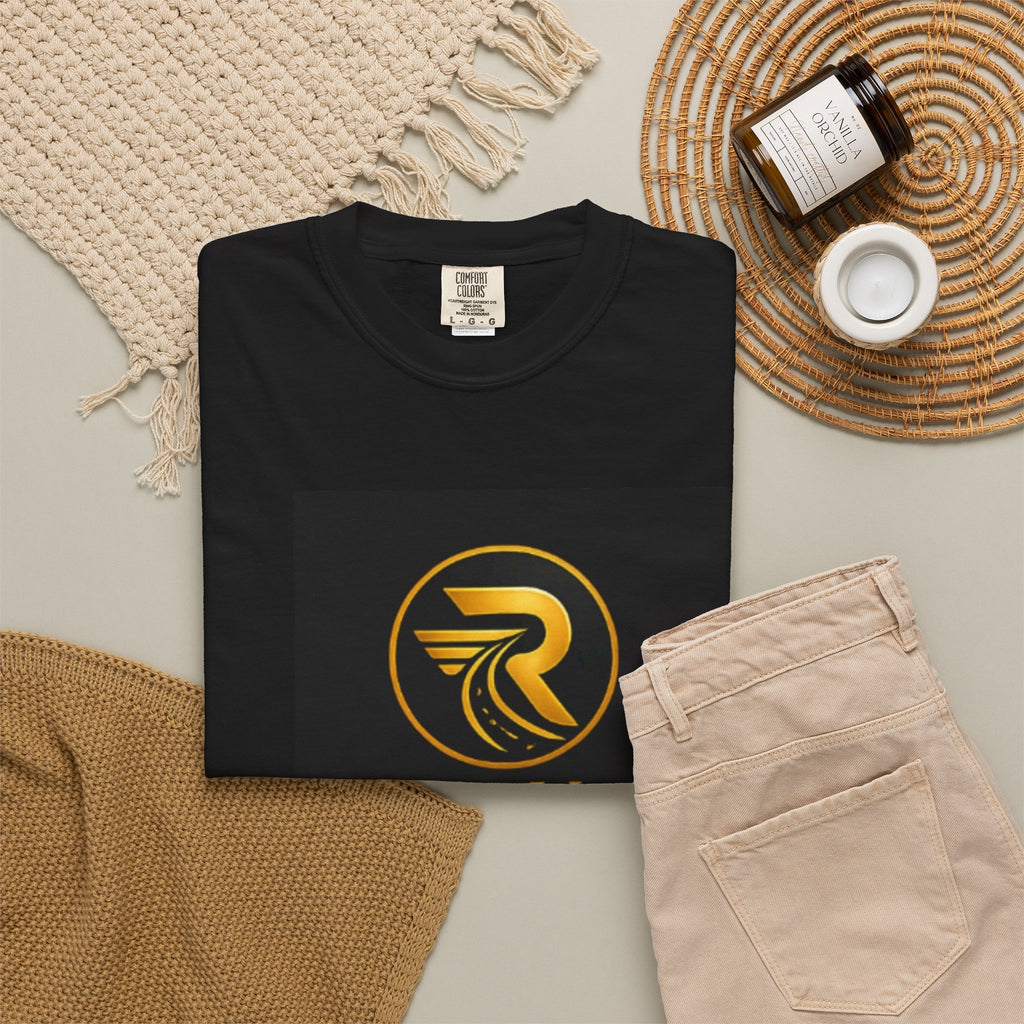 RouteVora Premium Logo T-Shirt  Unisex Garment-Dyed Tee Soft Cotton Casual Shirt Business & Travel Lifestyle Apparel