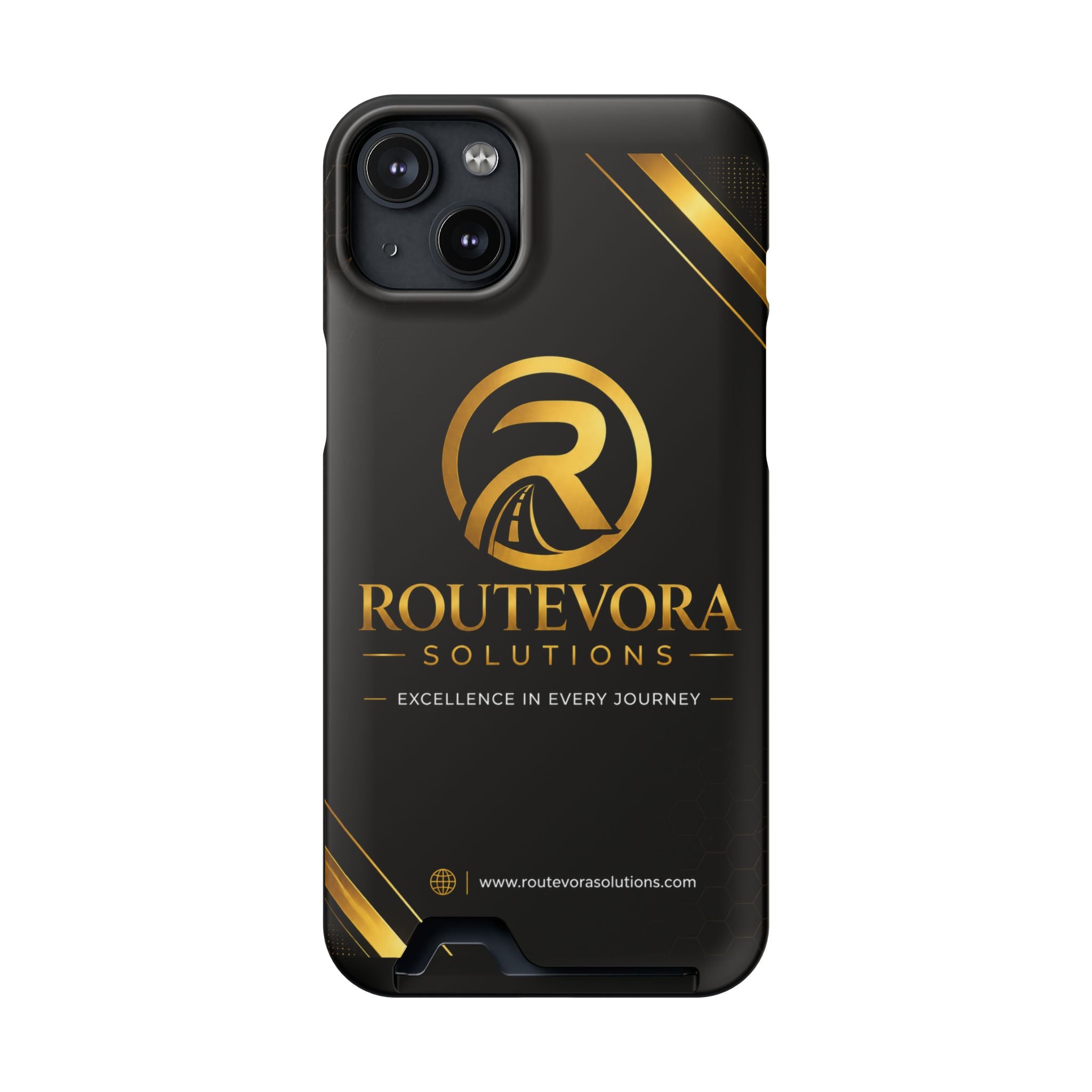 RouteVora Solutions Premium Card Holder Phone Case  Black & Gold Business Edition