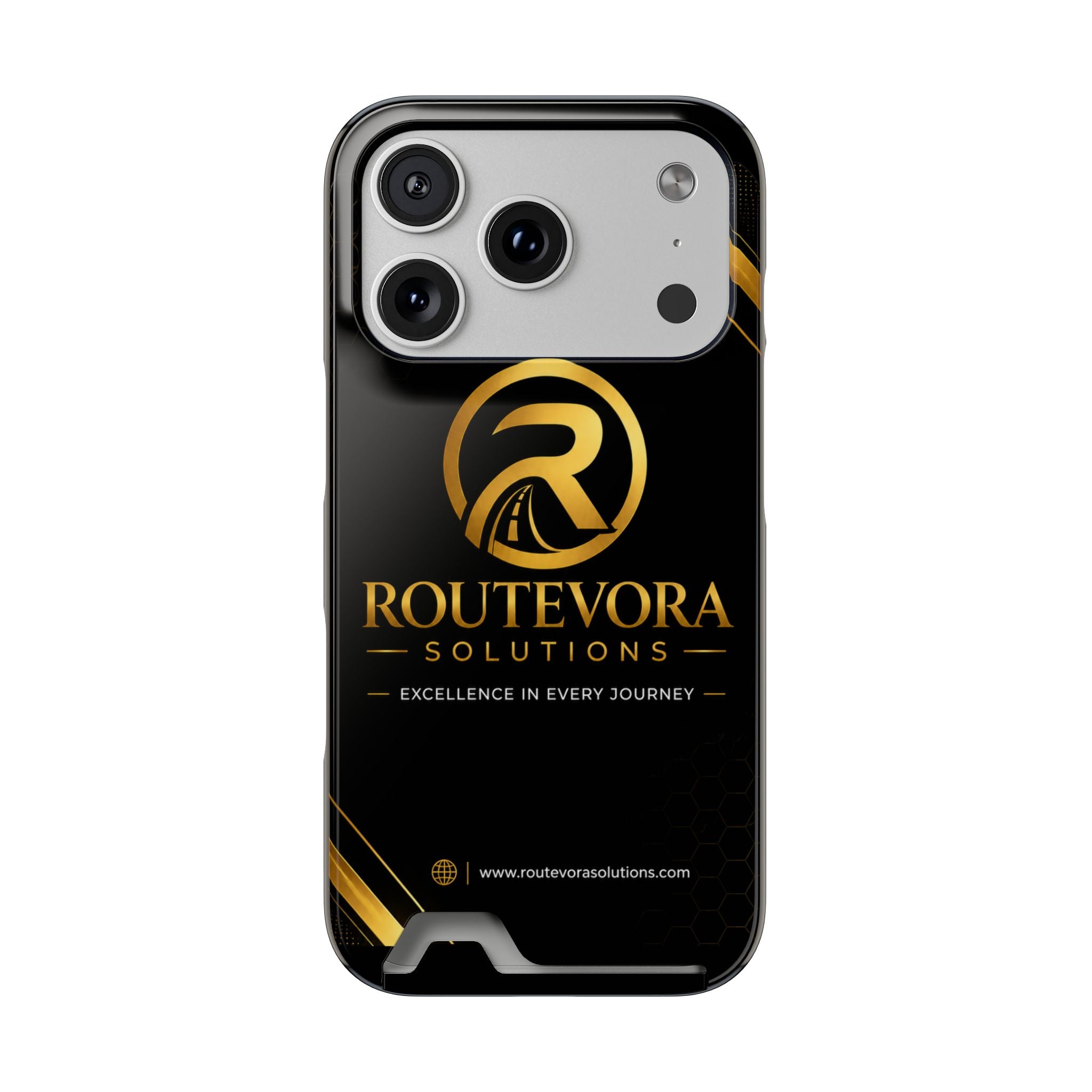 RouteVora Solutions Premium Card Holder Phone Case  Black & Gold Business Edition