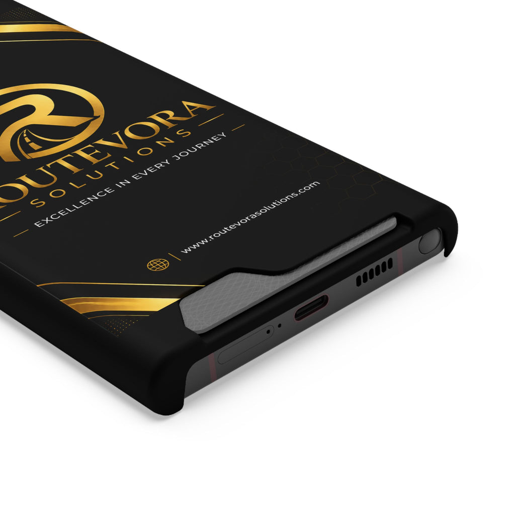 RouteVora Solutions Premium Card Holder Phone Case  Black & Gold Business Edition