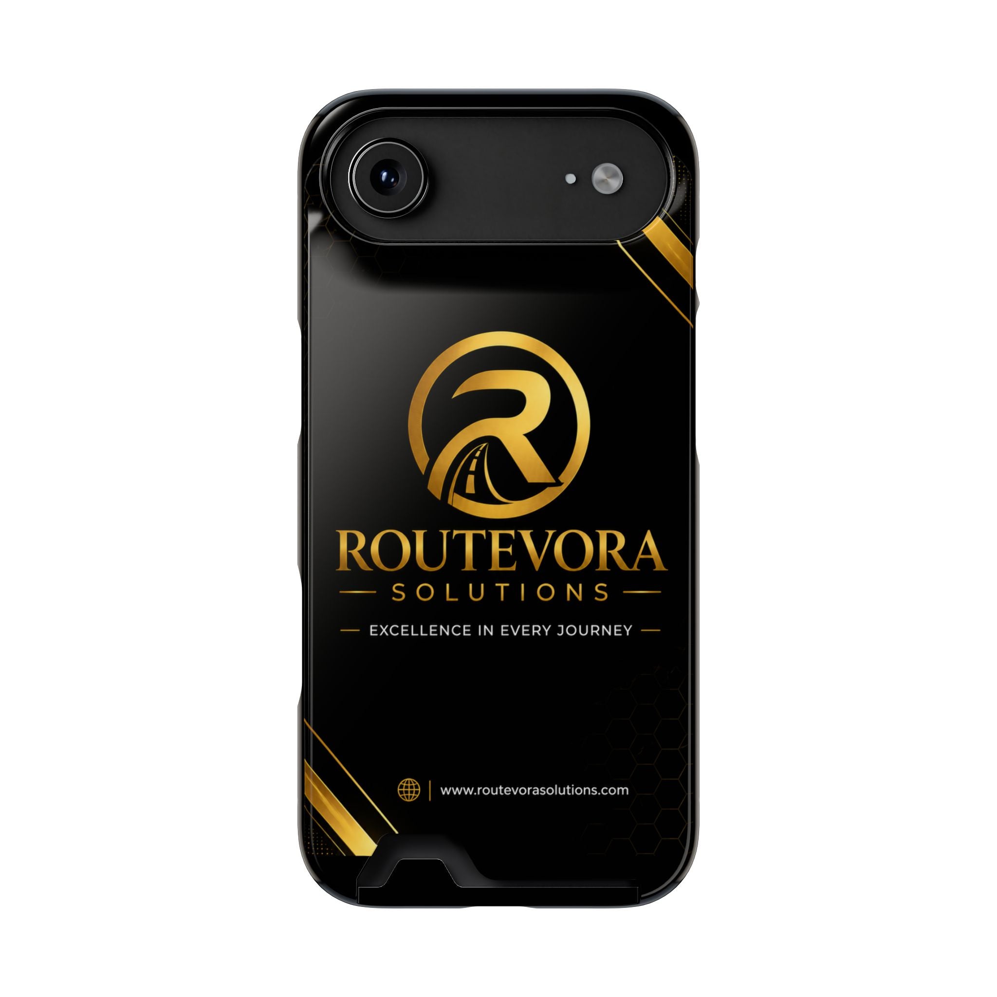 RouteVora Solutions Premium Card Holder Phone Case  Black & Gold Business Edition