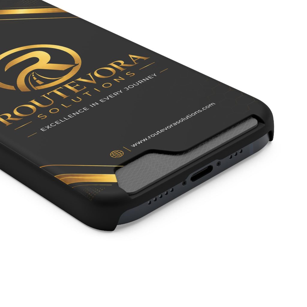 RouteVora Solutions Premium Card Holder Phone Case  Black & Gold Business Edition