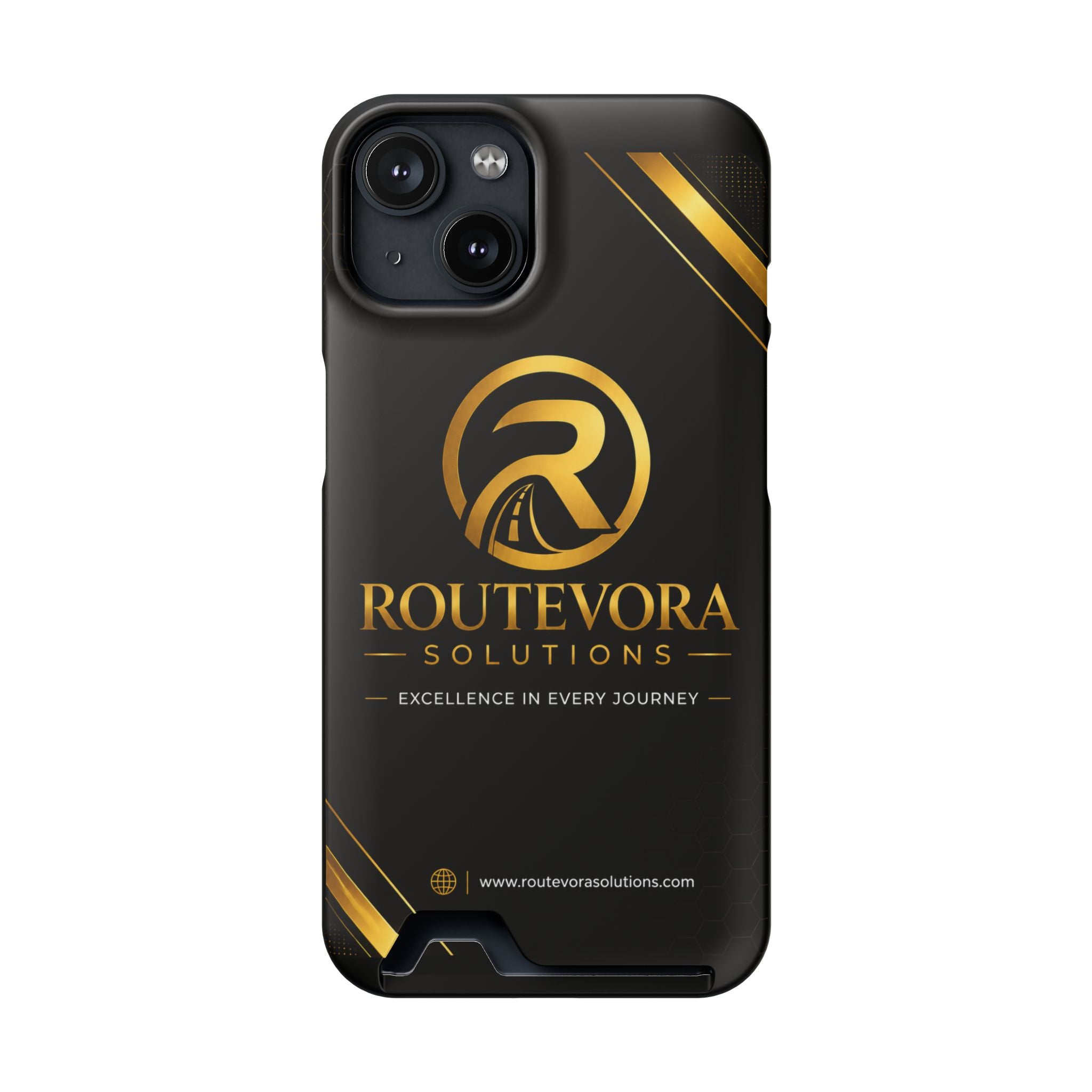 RouteVora Solutions Premium Card Holder Phone Case  Black & Gold Business Edition