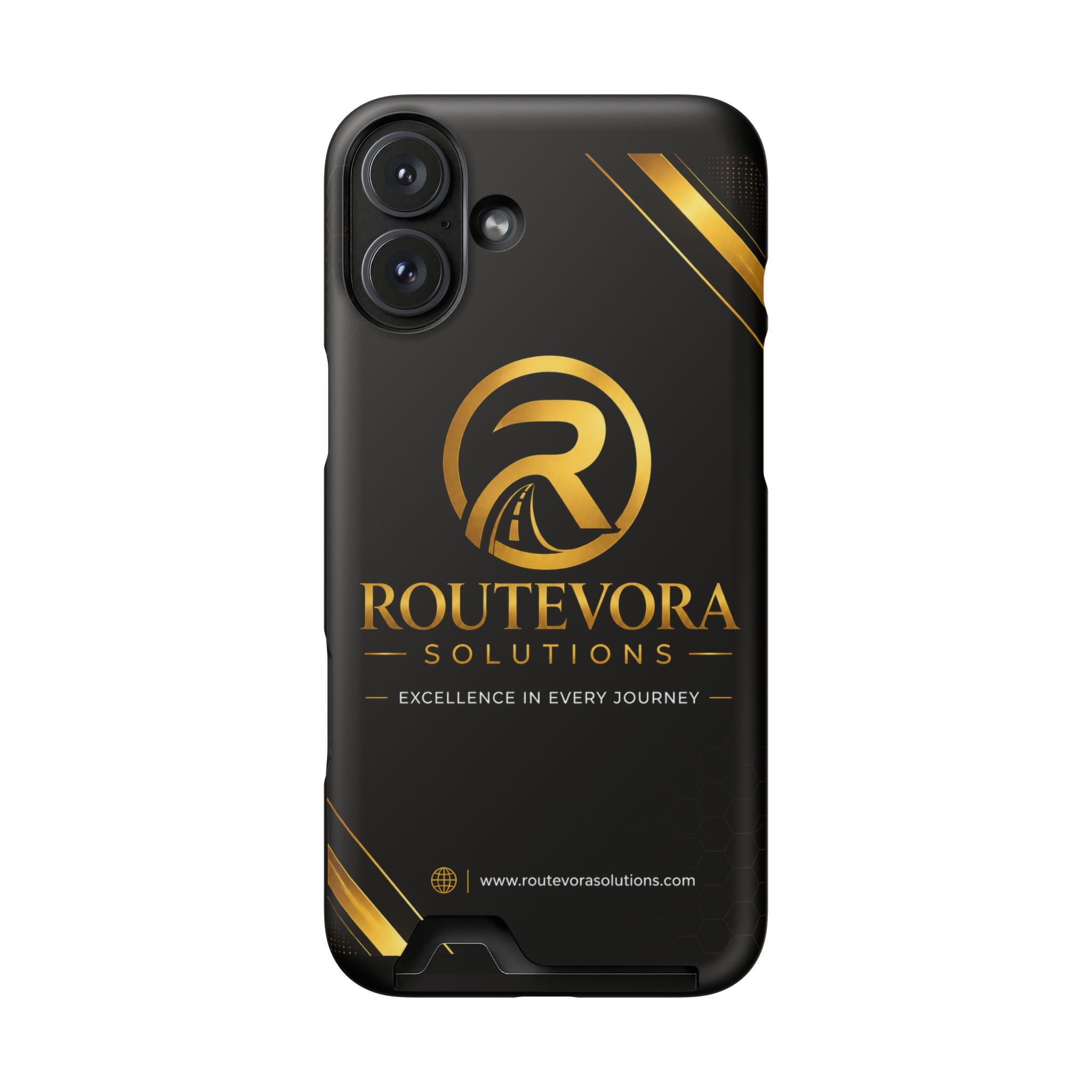 RouteVora Solutions Premium Card Holder Phone Case  Black & Gold Business Edition