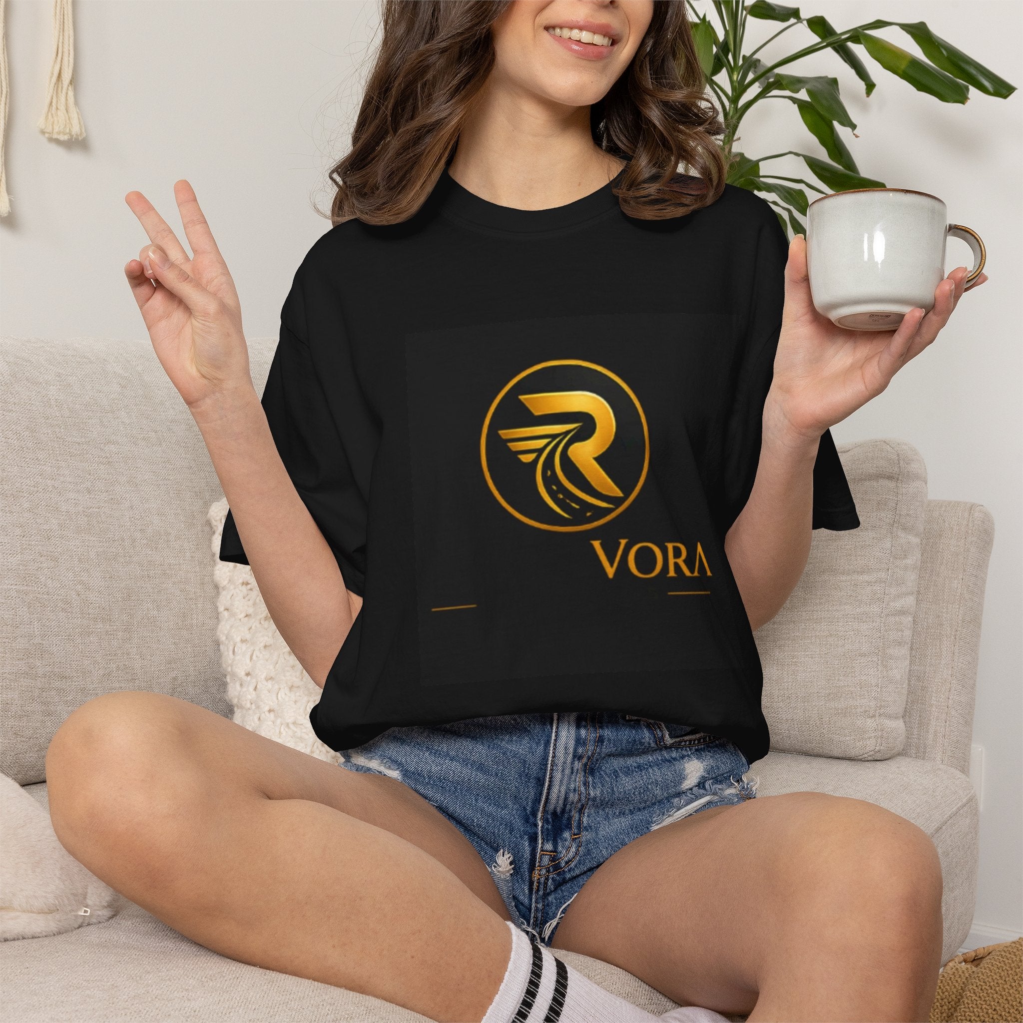 RouteVora Premium Logo T-Shirt  Unisex Garment-Dyed Tee Soft Cotton Casual Shirt Business & Travel Lifestyle Apparel