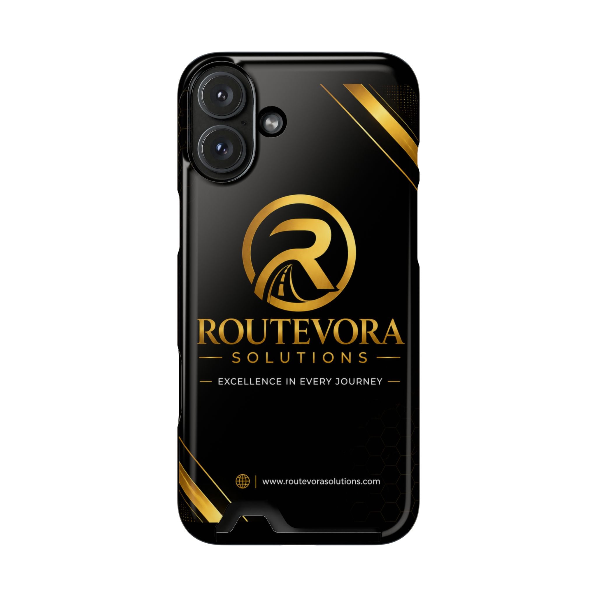RouteVora Solutions Premium Card Holder Phone Case  Black & Gold Business Edition