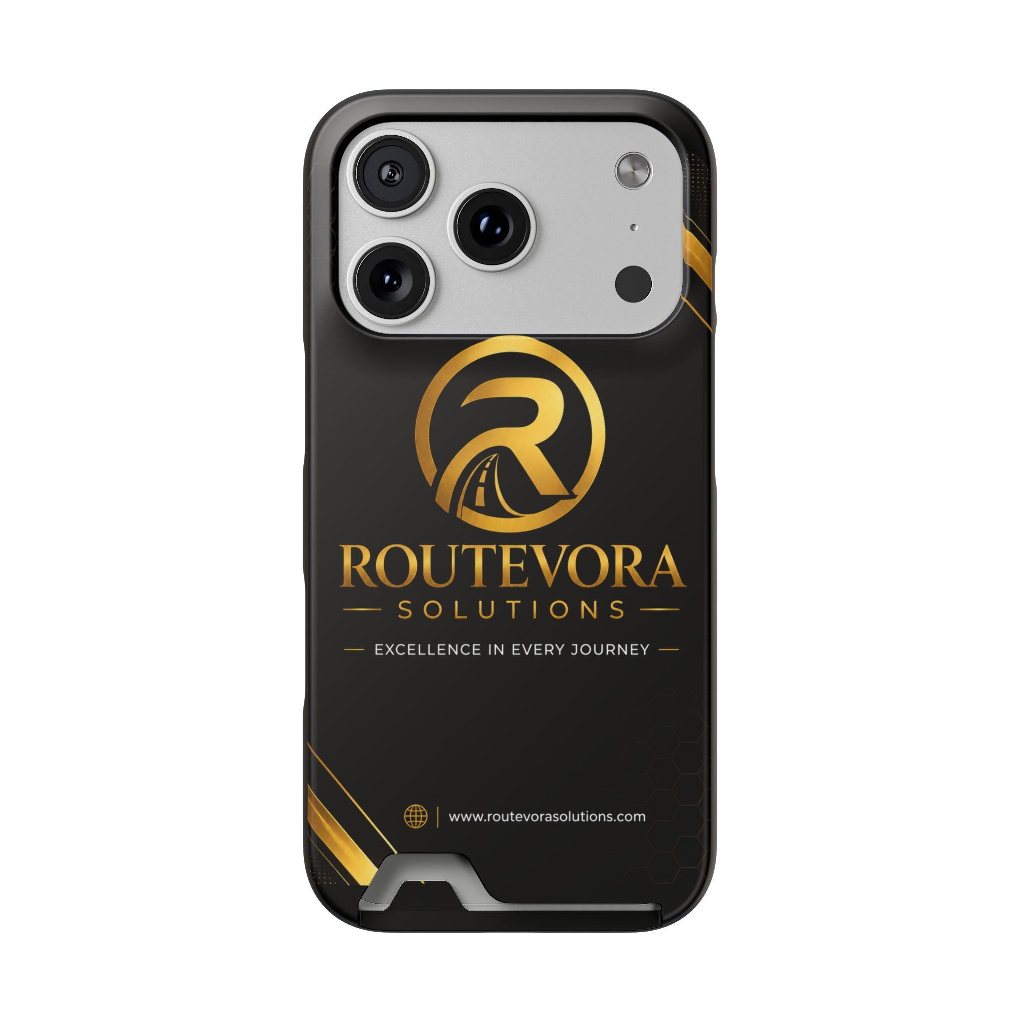 RouteVora Solutions Premium Card Holder Phone Case  Black & Gold Business Edition